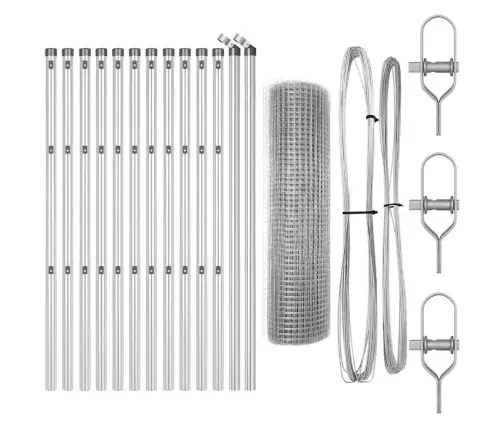 Metināts Stieņu Žogs Ar 13 Stabiem 0.4X25 M Galvanizētā Tēraudā Vidaxl