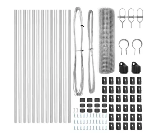 Metināts Stieņu Žogs Ar 13 Stabiem 0.4X25 M Galvanizētā Tēraudā Vidaxl