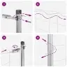 Metināts Stieņu Žogs Ar 13 Stabiem 0.4X25 M Galvanizētā Tēraudā Vidaxl
