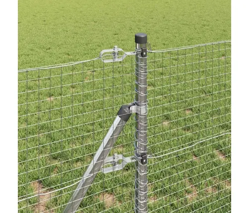 Metināts Vadu Žogs Ar 13 Stabiem 0.8X25 M Galvanizētā Tērauda Vidaxl