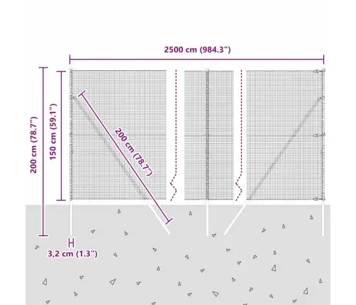 Tvorelės Stulpas Sidabro 25 X 1,5 M (19 X 19 Mm Tinklelis)