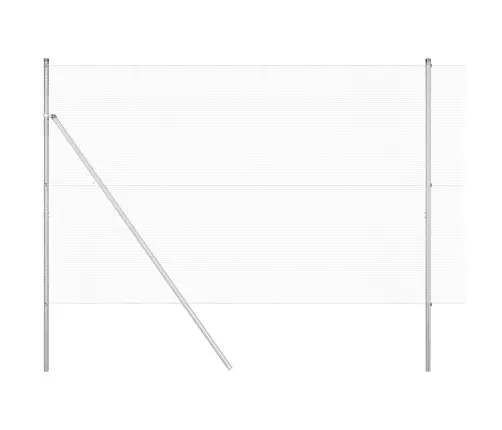 Metinātais Stieņu Žogs Ar 13 Stabiem 1.6X25 M Galvanizēts Tērauds Vidaxl