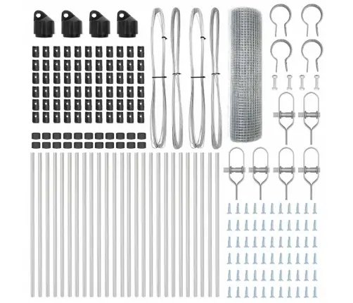 Blīvētā Stieples Žogs Ar 13 Stabiem 0.4X50 M Galvanizēts Tērauds Vidaxl
