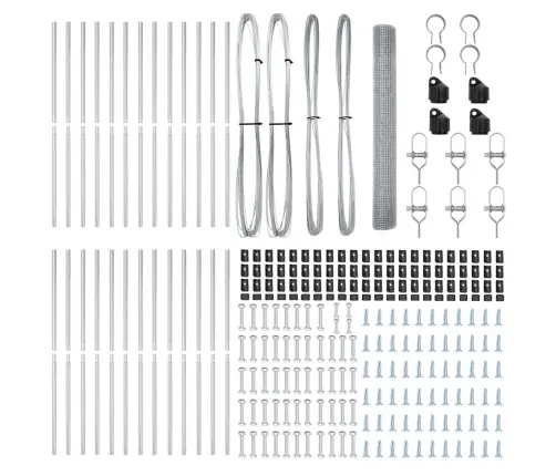 Savilktais Metāla Žogs Ar 13 Stabiem 1X50 M Cinkots Tērauds Vidaxl