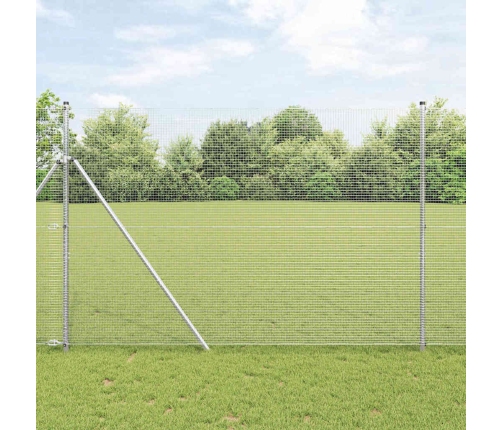 Metinātā Stieples Žogs Ar 13 Stabiem 1.5X50 M Galvanizētajā Tēraudā Vidaxl