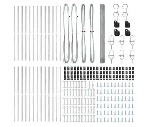 Aed Koos Postidega Hõbedane 1.5 X 50 M Teras