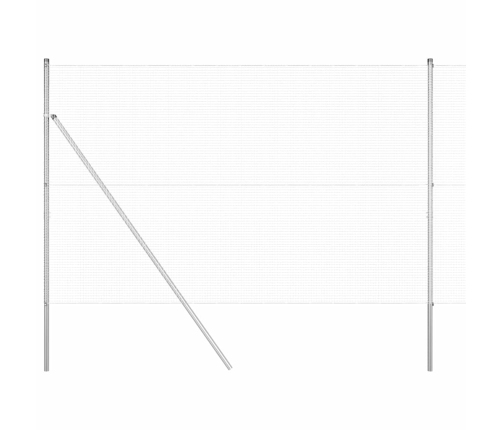 Metinātā Stieples Žogs Ar 13 Stabiem 1.5X50 M Galvanizētajā Tēraudā Vidaxl