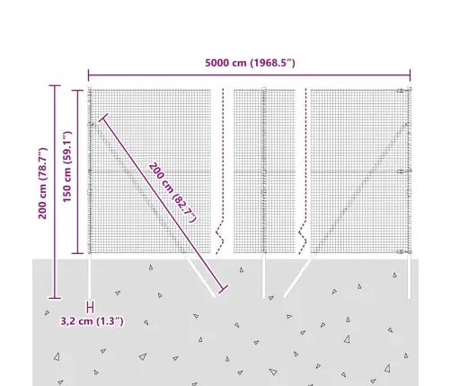 Aiapost Hõbedane 50 X 1,5 M (25 X 25 Mm Võrk) Teras