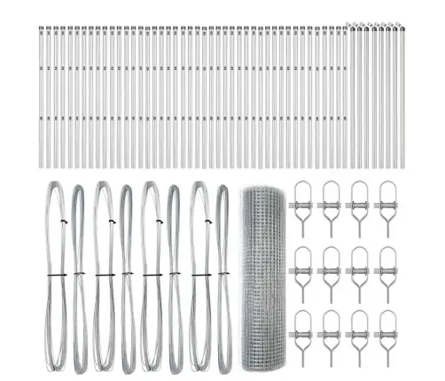Metināts Žogs Ar 13 Stabiem 0.6X100 M Galvanizēts Tērauds Vidaxl