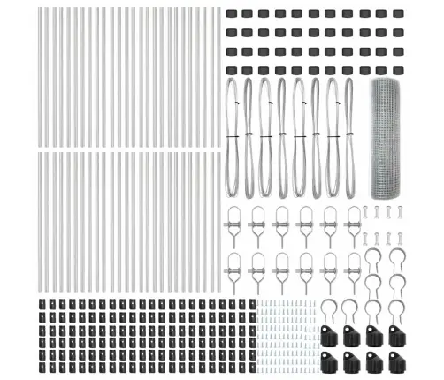 Metināta Stieple Žogs Ar 13 Stabiem 0.8X100 M Cinkots Tērauds Vidaxl