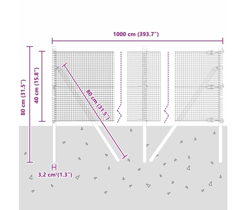 Aed Koos Postidega Roheline 0.4 X 10 M Teras
