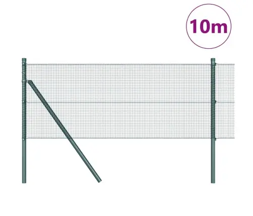 Veltītā Stieple Ar 7 Stabiem Zaļš 0.6X10 M Tērauds Vidaxl