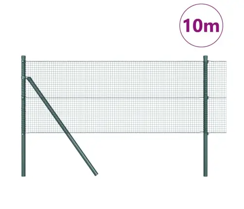 Savilkta Metāla Žogs Ar 7 Stabiem Zaļš 0.8X10 M Tērauds Vidaxl