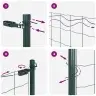 Tvora Su Stulpais Žalia 1.2 X 10 M Plienas