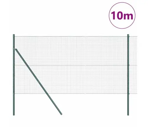 Savilkta Stieple Žogs Ar 7 Stabiem Zaļš 1.2X10 M Tērauds Vidaxl