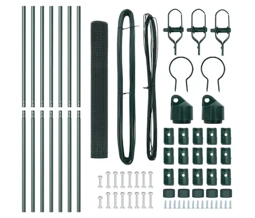 Aiapost Roheline 10 X 1,4 M (19 X 19 Mm Võrgu) Terased Ja Pvc