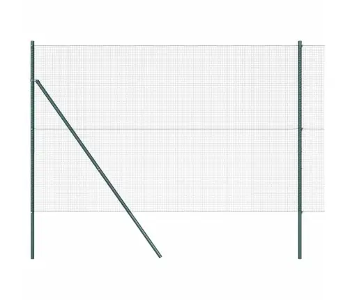 Metinātais Stiepu Žogs Ar 7 Postiem Zaļā Krāsā 1,5X10 M Tērauds Vidaxl