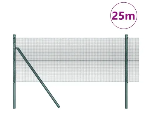 Tvora Su Stulpais Žalia 0.4 X 25 M Plienas