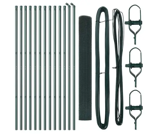 Aiapost Roheline 25 X 1,2 M (12 X 12 Mm Võrk) Terased Ja Pvc