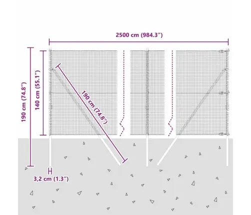 Aed Koos Postidega Roheline 1.4 X 25 M Teras