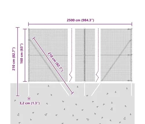 Tvora Su Stulpais Žalia 1.6 X 25 M Plienas
