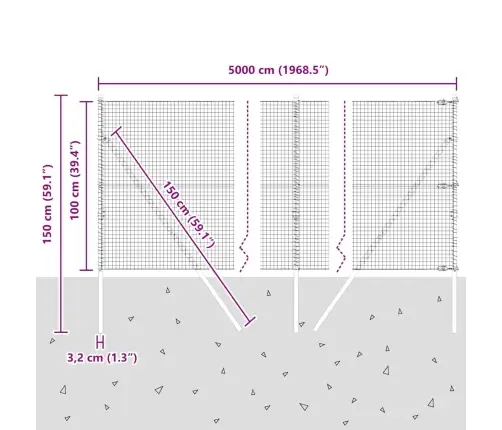 Savilkta Stieple Ar 13 Stabiem Zaļš 1X50 M Tērauds Vidaxl