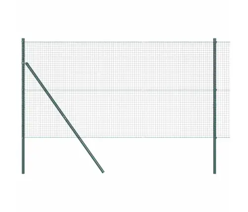 Vidaxl Slēgtais Stiepļu Žogs Ar 13 Stabiem Zaļš 1.2X50 M Tērauds