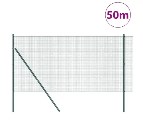 Tvora Su Stulpais Žalia 1.5 X 50 M Plienas