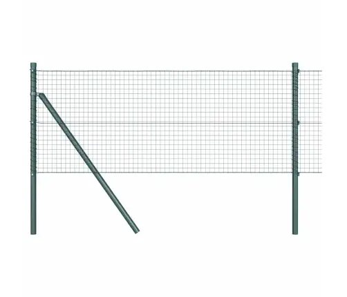 Tīklu Žogs Ar 13 Stabiem Zaļā 0.4X100 M Tērauda Vidaxl