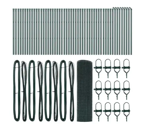 Aiapost Roheline 100 X 0,8 M (12 X 12 Mm Võrk) Terased Ja Pvc