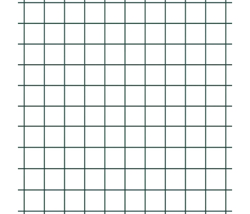 Metinātas Stieples Žogs Ar 13 Stabiem Zaļš 0.8X100M Tērauds Vidaxl