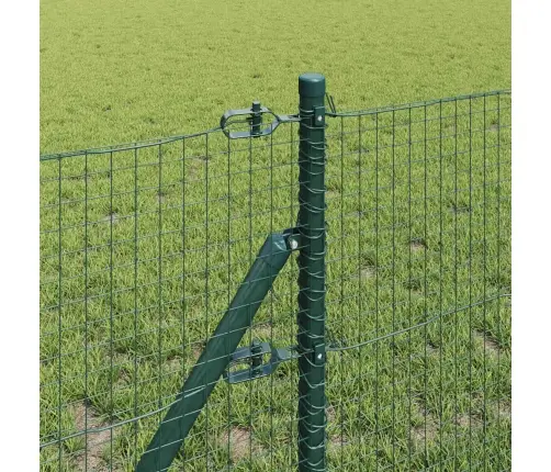 Metinātas Stieples Žogs Ar 13 Stabiem Zaļš 0.8X100M Tērauds Vidaxl