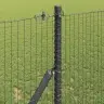 Metinātu Stieples Žogs Ar 7 Stabiem Pelēks 1.2X10 M Tērauds Vidaxl