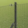 Metināto Stieņu Žogs Ar 7 Stabiem Pelēks 1.5X10 M Tērauda Vidaxl