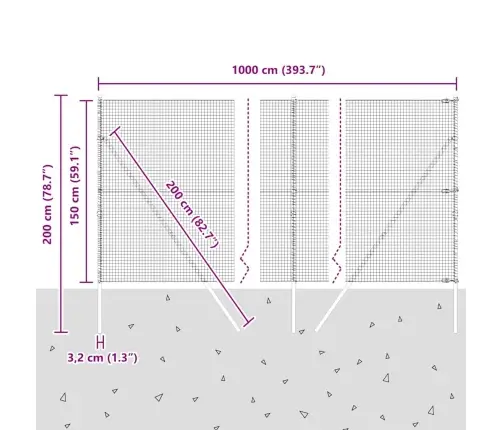 Žogu Stabu Komplekts 2 Gab. Pelēks Metāls 10 X 1.5 M Izturīgs Vidaxl