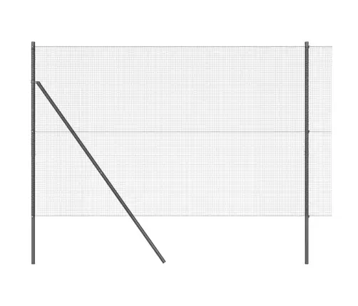 Metinātā Drāšu Žogs Ar 7 Stabiem Pelēks 1.6X10 M Tērauds Vidaxl