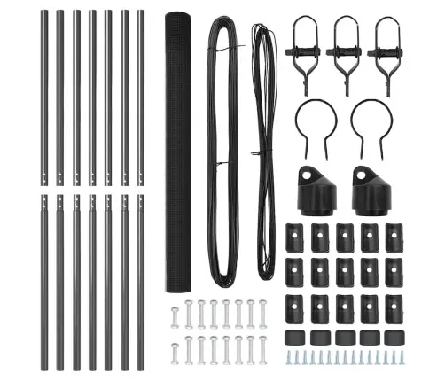 Metinātais Stieples Žogs Ar 7 Stabiem Pelēks 1.6X10 M Tērauds Vidaxl