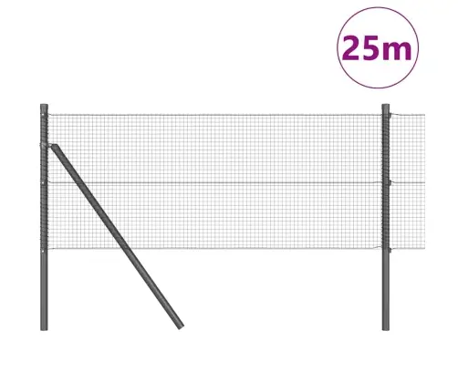 Žoga Poste Komplekts 2 Gabali Pelēks Plastmasa, Metāls 25 X 0.5 M Vidaxl
