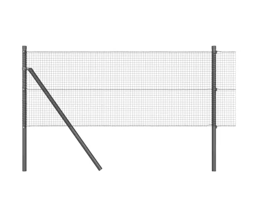 Metāla Žogs Ar 13 Stabiem Pelēks 0.6X25 M Tērauds Vidaxl