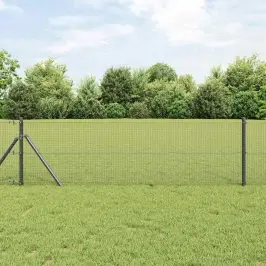 Žogs Ar Stabiem. Pelēka 0.8 X 25 M Tērauds Vidaxl