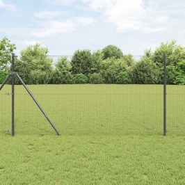 Žogs Ar Stabiem. Pelēka 1.2 X 25 M Tērauds Vidaxl