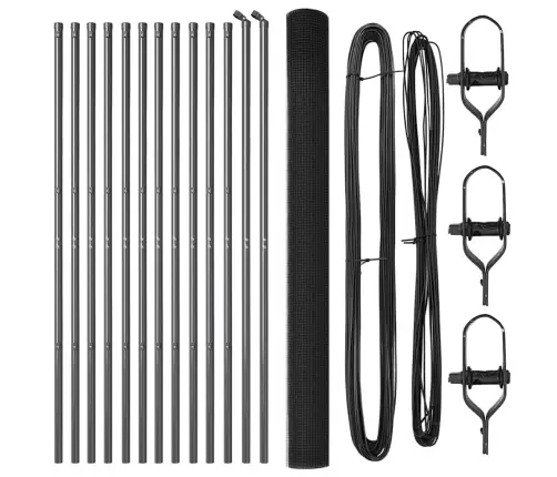 Lodveida Vadu Žogs Ar 13 Stabiem Pelēks 1.5X25 M Tērauds Vidaxl