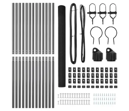 Lodveida Vadu Žogs Ar 13 Stabiem Pelēks 1.5X25 M Tērauds Vidaxl