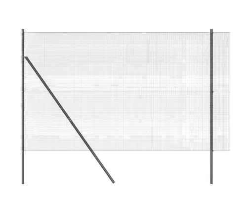 Metināts Vadu Žogs Ar 13 Stabiem Pelēks 1.6X25 M Tērauds Vidaxl