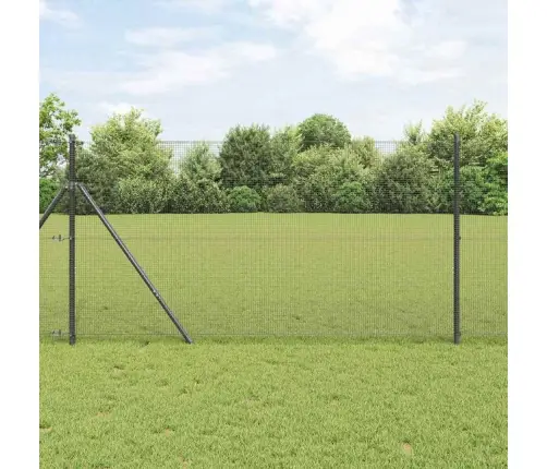 Metāla Žogs Ar 13 Stabiem Pelēks 1.2X50 M Tērauds Vidaxl