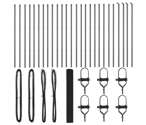 Metāla Žogs Ar 13 Stabiem Pelēks 1.2X50 M Tērauds Vidaxl