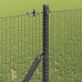 Metināto Stieple Žogs Ar 13 Stabiem Pelēks 1,2X50 M Tērauds Vidaxl