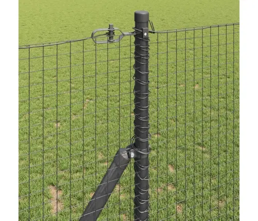 Žogs Ar Stabiem Pelēka 1.2 X 50 M Pulverkrāsots Cinkots Tērauds Vidaxl