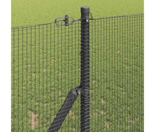 Metinātais Stiepļu Žogs Ar 13 Stabiem Pelēks 1.4X50 M Tērauds Vidaxl