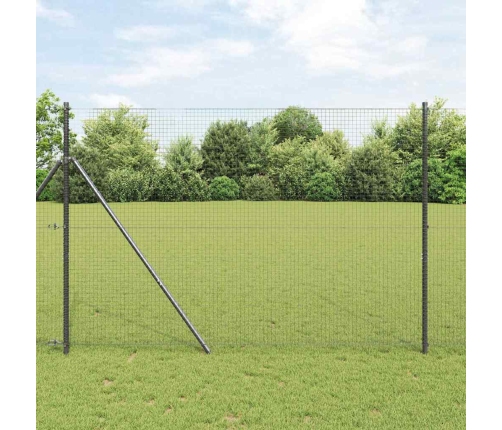 Metāla Žogs Ar 7 Stabiem Pelēks 1.4X50 M Tērauds Vidaxl